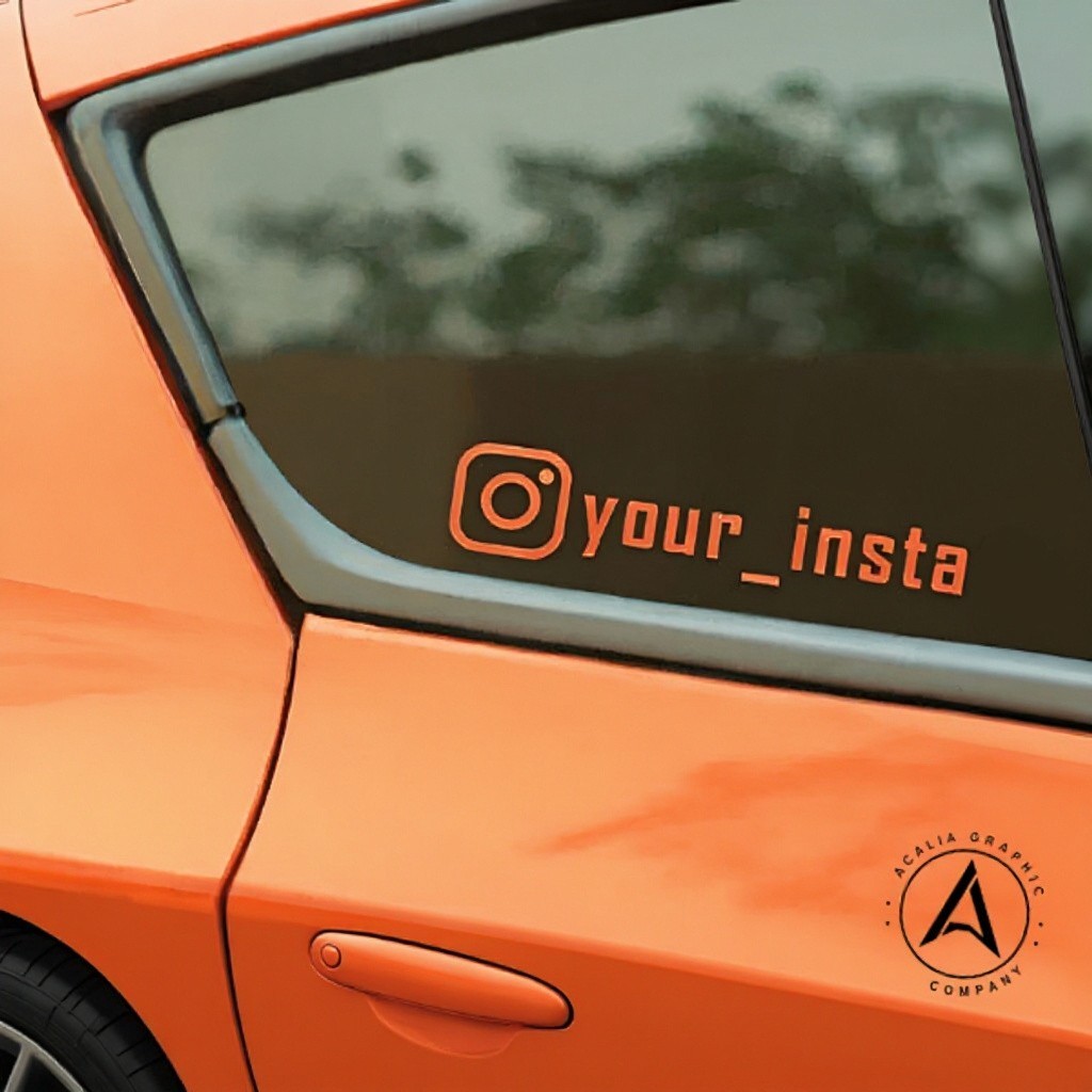 Personalized Instagram Sticker Vinyl Decal (x2) Car Window IG Username Drift JDM gallery