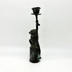 Vintage Monkey Candlestick Holder Bronze Unique Home Decor Accent Piece