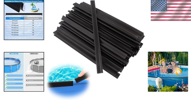 61-Piece Pool Liner Coping Strips Kit for Above Ground Pools â€“ 15.74" Long gallery