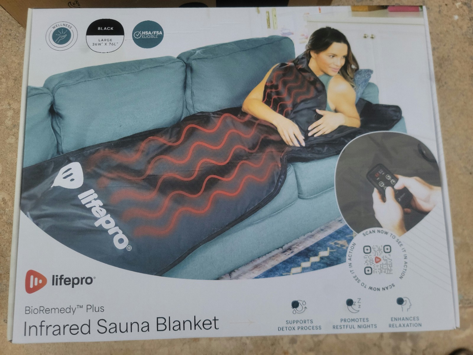 LifePro Bioremedy PLUS Infrared Sauna Blanket Large 36in x 76in New Sealed Box gallery