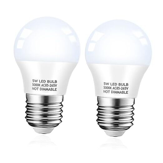 Refrigerator Light Bulb, 40W 2 Count (Pack of 1) 5000k Daylight White gallery