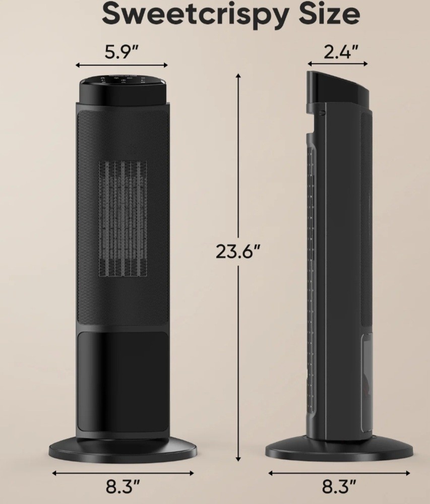 Tower Space Heater with Fireplace Effect – Oscillating Function, NO REMOTE gallery
