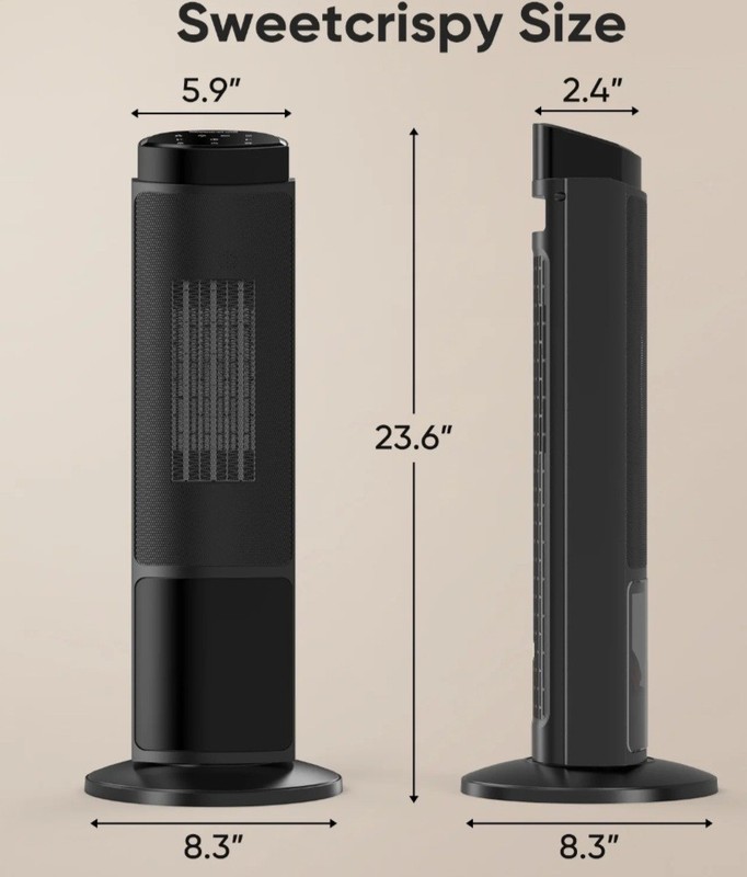 Tower Space Heater with Fireplace Effect – Oscillating Function, NO REMOTE gallery