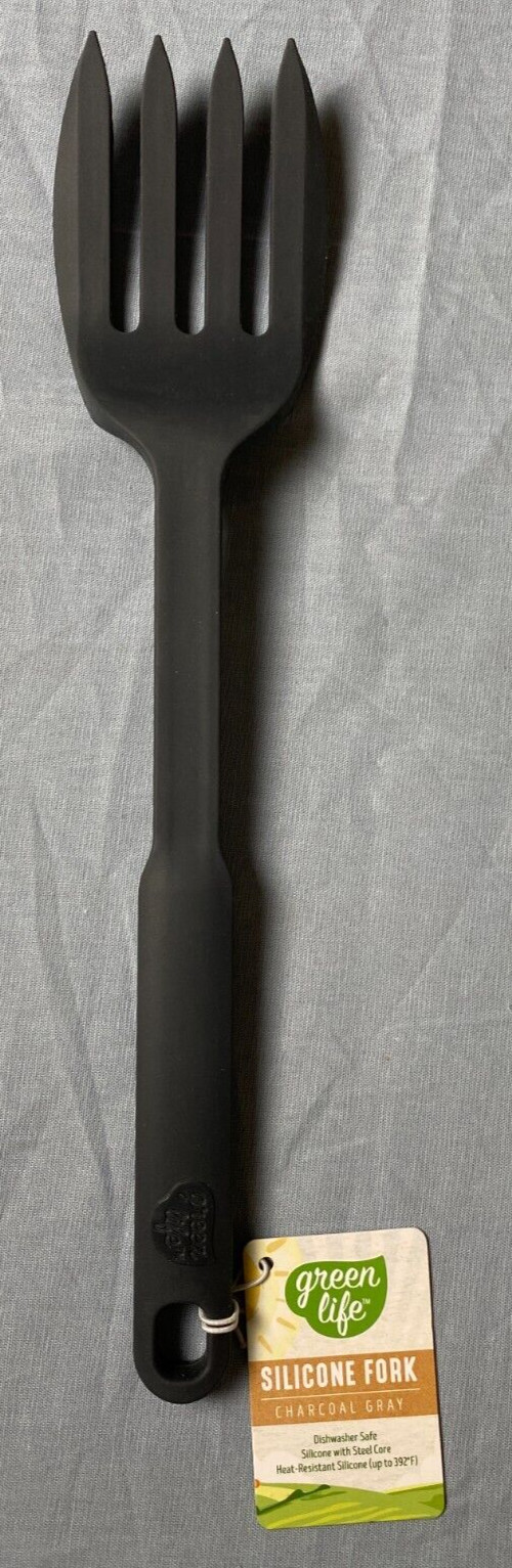 Green Life Silicone Fork Cookware Charcoal Gray NEW gallery