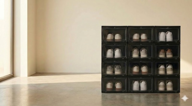 [6/12/24] Pack Stackable Shoe Storage Boxes – Extra Large Clear Sneaker Display gallery