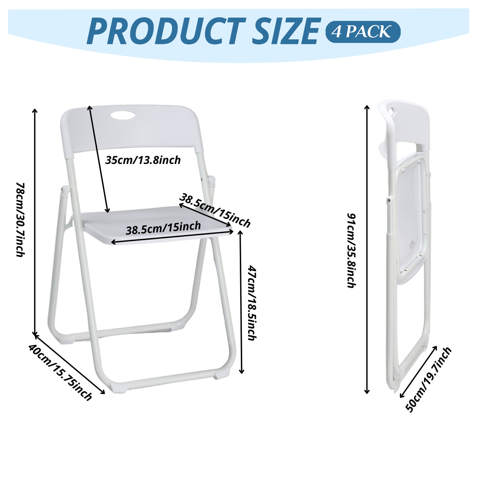280Lbs Weight Limit Heavy Duty Plastic Folding Chair with Reinfoced Steel Frame gallery
