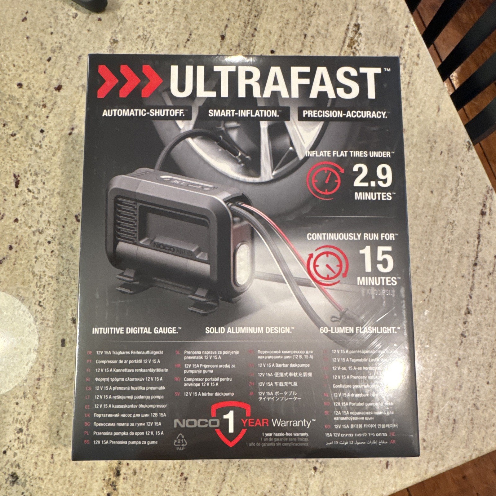 NOCO AIR15 Ultrafast Portable Air Inflator Compressor 15A 80 PSI 12V gallery