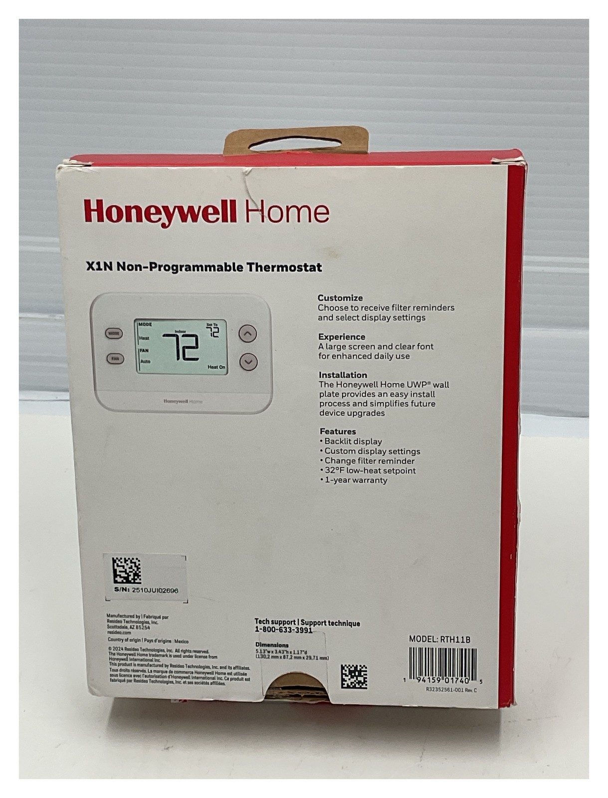 Honeywell Home RTH11B X1N Non-Programmable Digital Thermostat 1 Heat 1 Cool NEW gallery