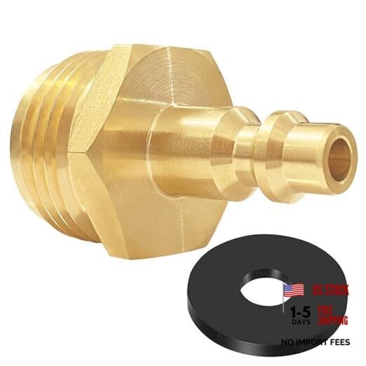 RV Blowout Plug for Winterization, Brass Air Compressor Quick Connect 1 pc gallery