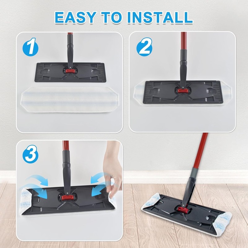 Mop Replacement Pads for Ocedar H2prO Flat Mop, 4 Pack Mop Refills for O-Cedar H gallery