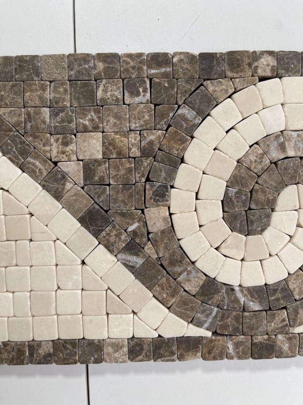 B4664T Marble Mosaic Border Listello Tile Surf Emperador 4.75x12 Tumbled gallery