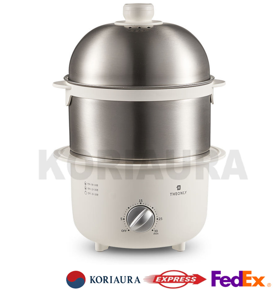 THEonly All-Stainless 2-Tier Egg & Food Steamer 30-Min Timer 220V NBE328S NEW gallery