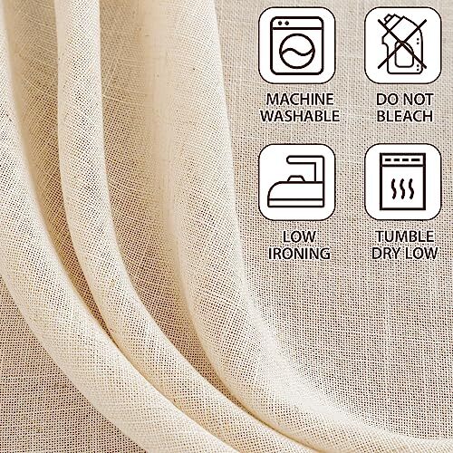Kitchen Curtains 54 X 36 Inches Length Long,Linen Burlap Tier Rod Pocket gallery
