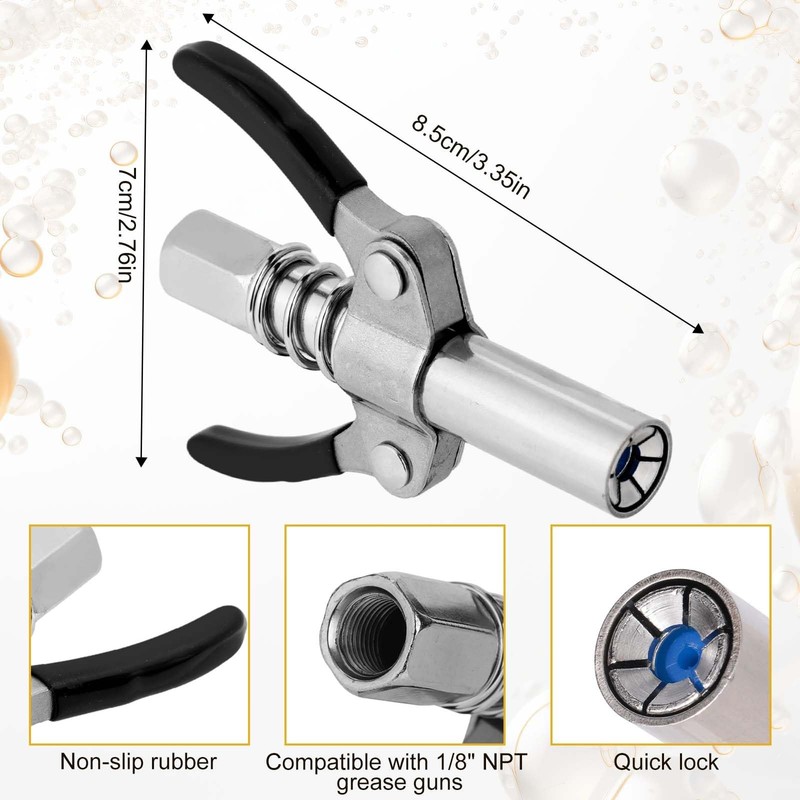 Grease Gun Accessory Kit, Include 45cm/18in Spring Flex Hose, Normal Coupler ... gallery