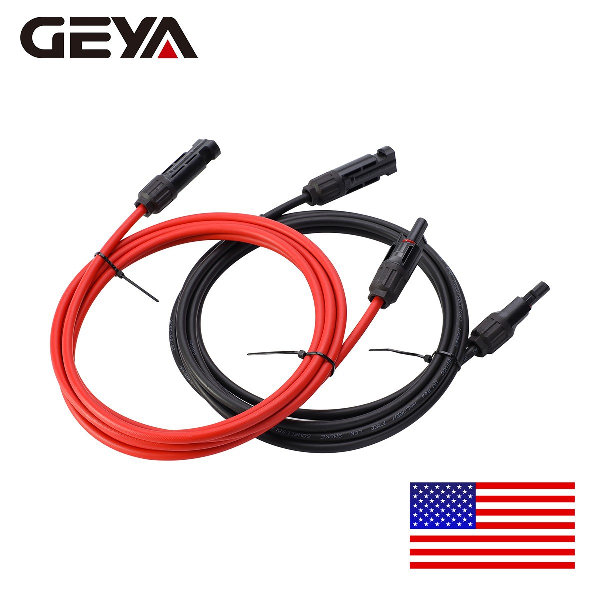 GEYA PV Wire Connector 10 AWG Solar Panel Extension Cable 1Pair Black & Red 6mm² gallery