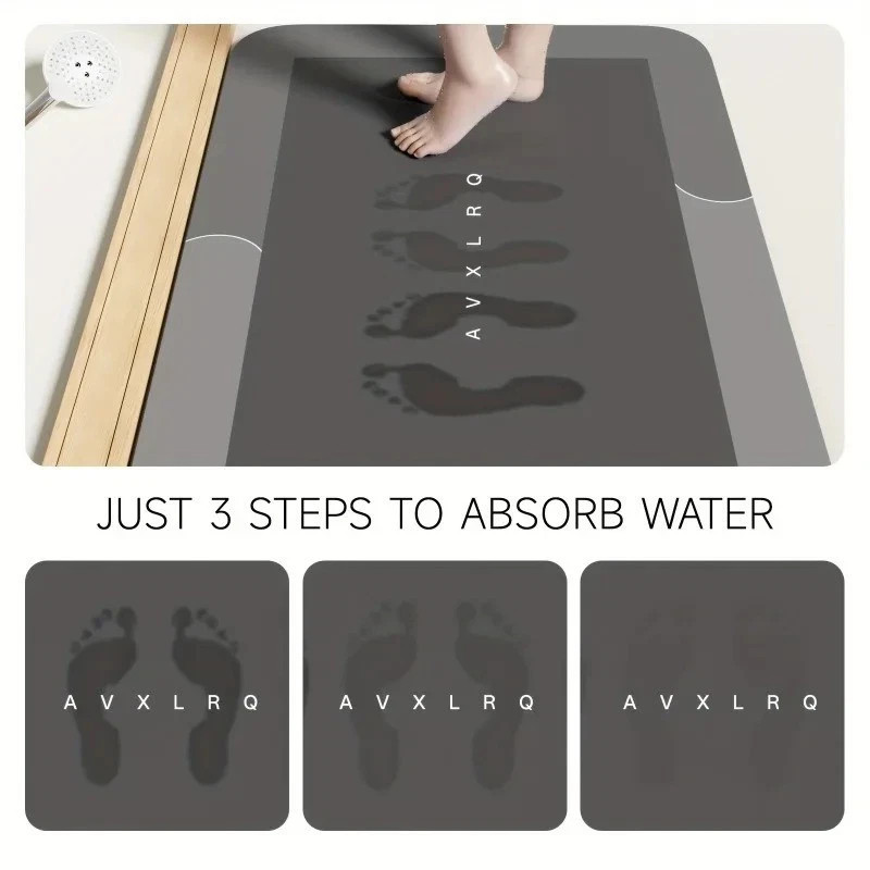 SUPER Water Absorbent Bath Mat Non-Slip Quick Dry Bathroom Shower Rug 24"/32" gallery