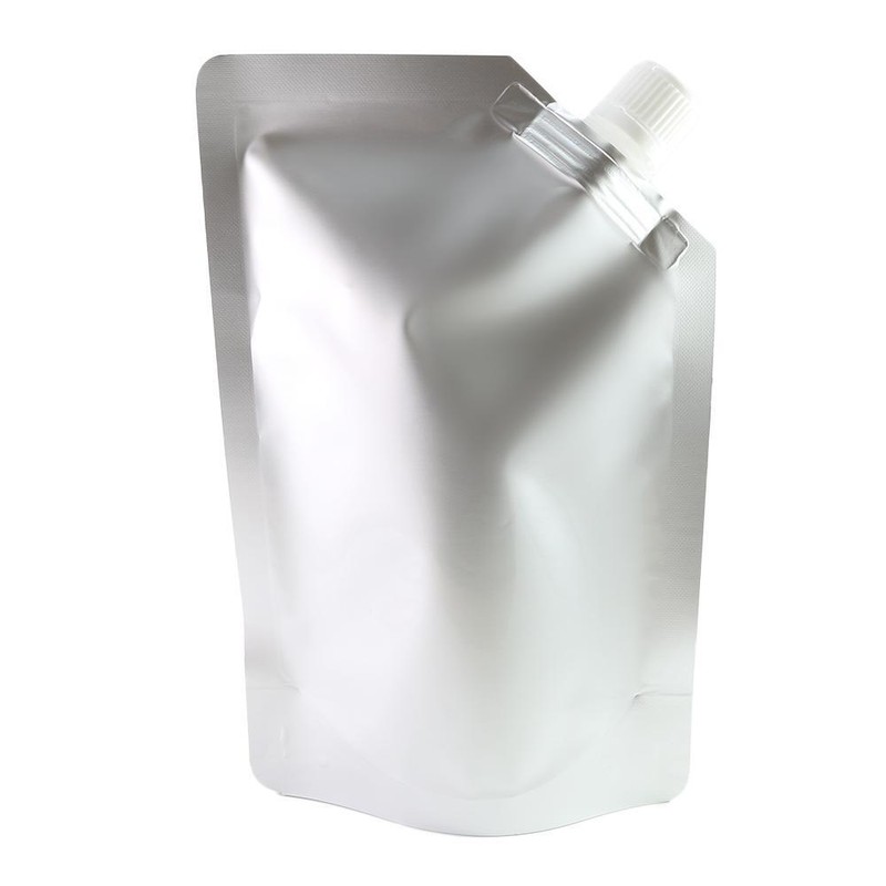 100-1500ML Silver Drinking Pouch with Corner Pouring Cap Liquid Beverage Bags gallery