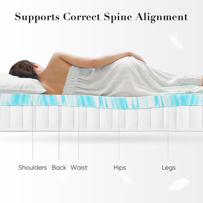 Memory Foam Mattress Topper Sleeper Sofa Thick Gel Infused Bed Toppers 2" 3" gallery