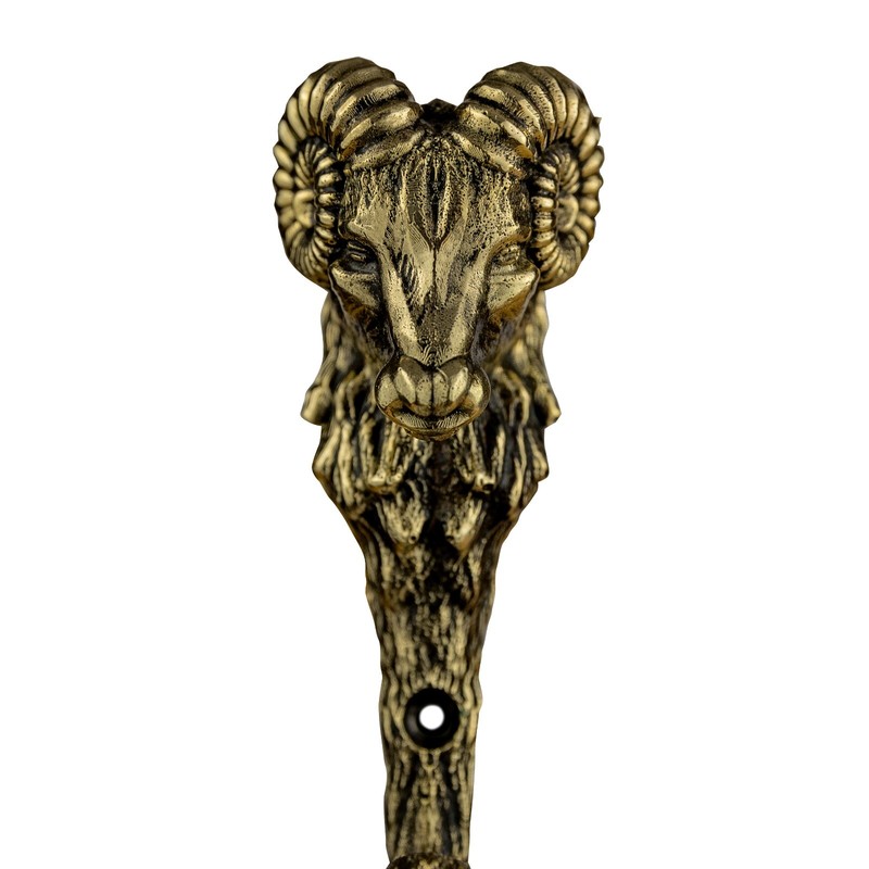 Aries Ram Head Decorative Hook, Wall Mounted Brass Ram Head Hook. gallery