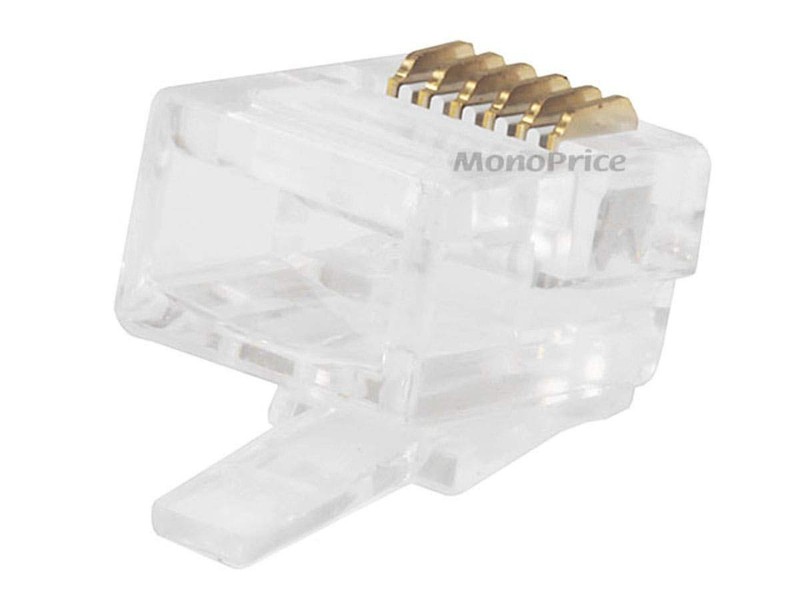 6P6C RJ12 Modular Plugs For Round Solid Stranded Network Cable Connectors gallery