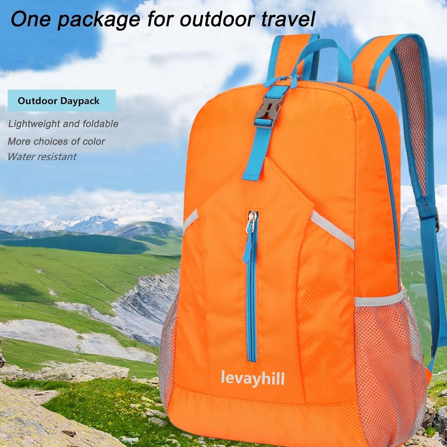 Levayhill 25L Foldable Hiking Backpack Lightweight Packable Basic-Daypack Collap 4