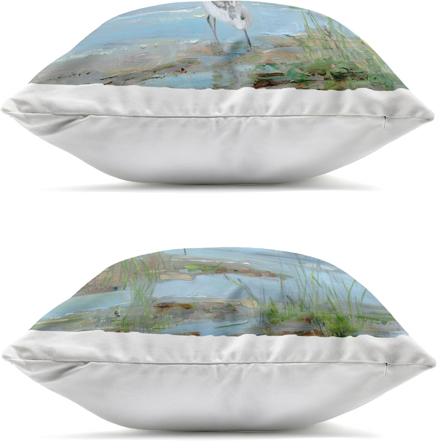 Nautical Sandpipers Outdoor Pillow Set by Sally Swatland - 2 Pack gallery