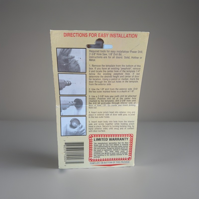 Door Scope Security Viewing System Special Lenses Clear Images NEW In Box VTG gallery