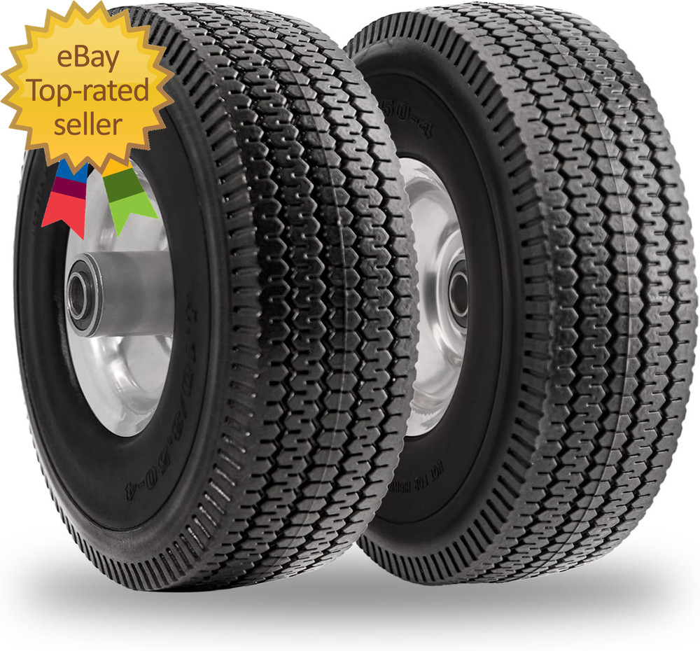10 Inch Solid Polyurethane Tire 4.10/3.50-4 Tire 10 Flat Free Wheels with 5/8"