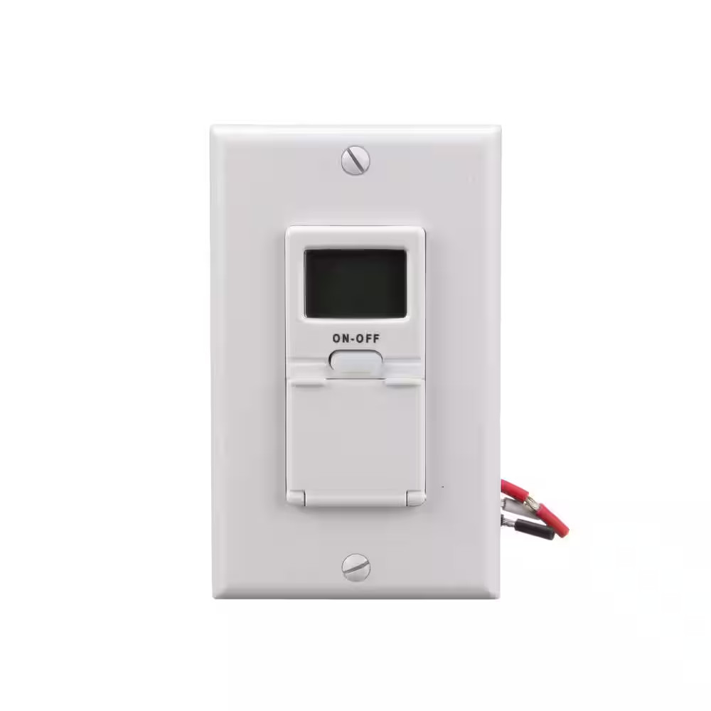 15-Amp 7-Day In-Wall Programmable Digital Timer Switch, White gallery