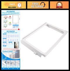Refrigerator Crisper Drawer Cover Shelf Frame – No Glass, Fits Whirlpool, Amana,