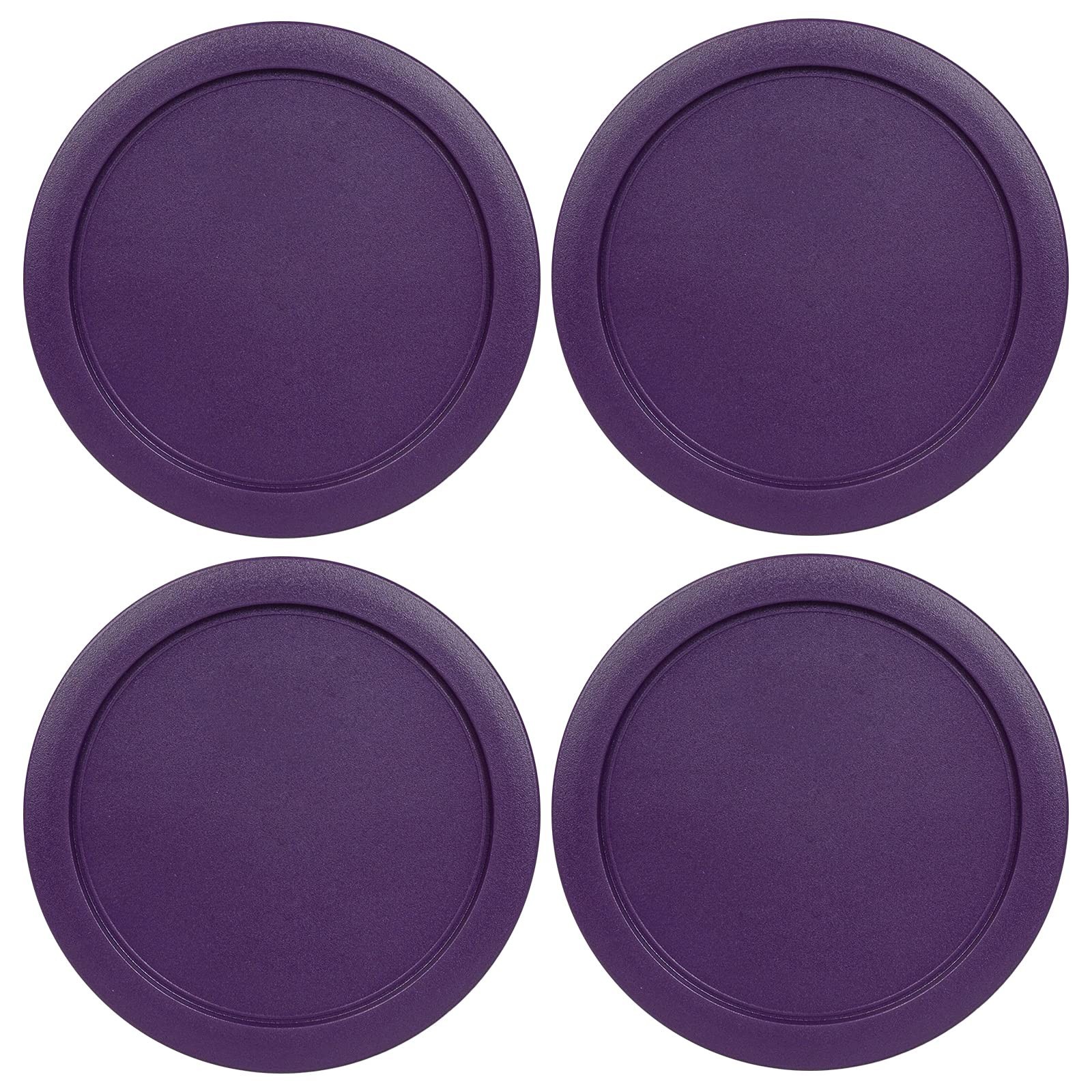 Replacement Lids for Pyrex 1-CUP Storage Cover 4" Bowl 7202-PC Purple (4 pcs) gallery