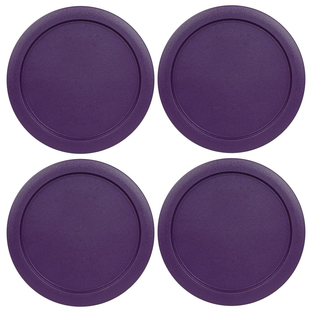 Replacement Lids for Pyrex 1-CUP Storage Cover 4" Bowl 7202-PC Purple (4 pcs)