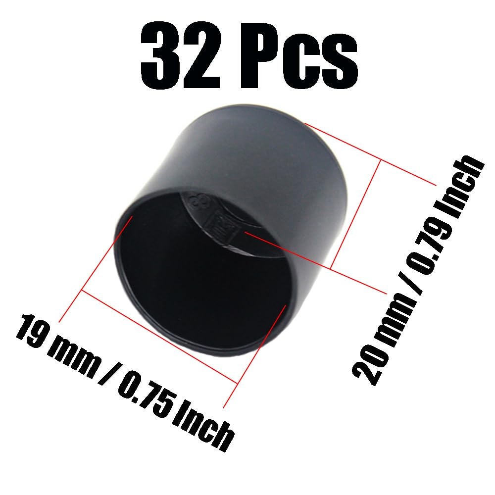 32Pcs Round Rubber Chair Leg Tips Caps, 3/4 Inch (19mm) Chair Table Leg Cover... gallery