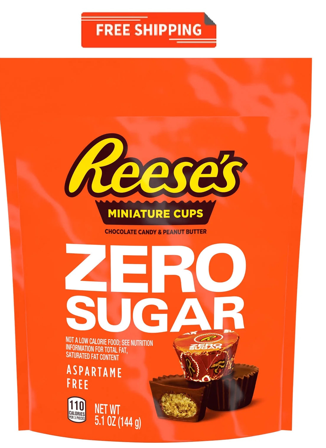 REESE'S Zero Sugar Miniatures Chocolate Peanut Butter Cups, Candy Bag, 5.1 oz gallery