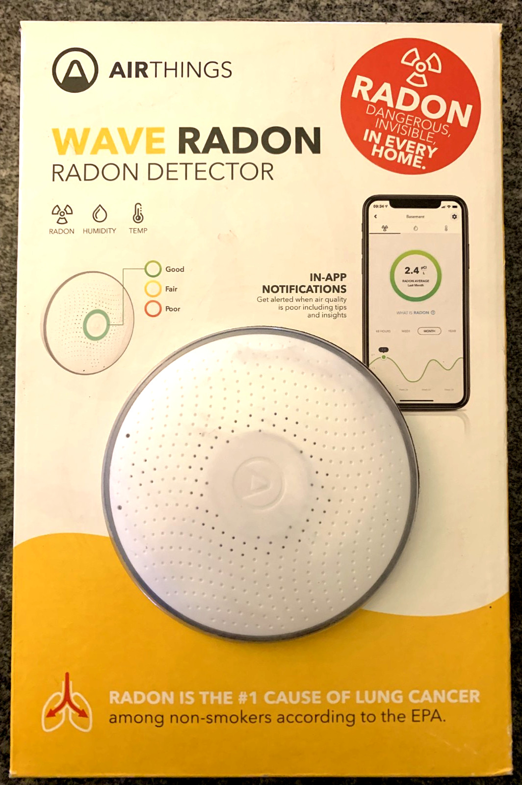 Airthings Wave Radon Battery Operated Smart Radon Detector 2951 gallery