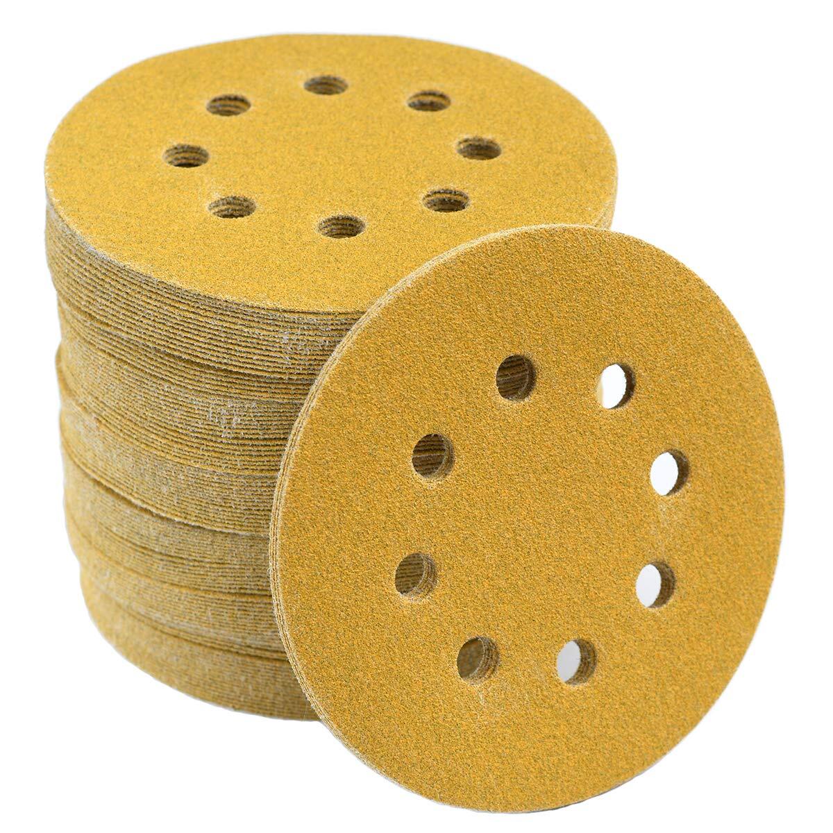 5 inch Sanding Discs 120 Grit Hook Loop 8-Hole Sandpaper Orbital Sander Paper gallery