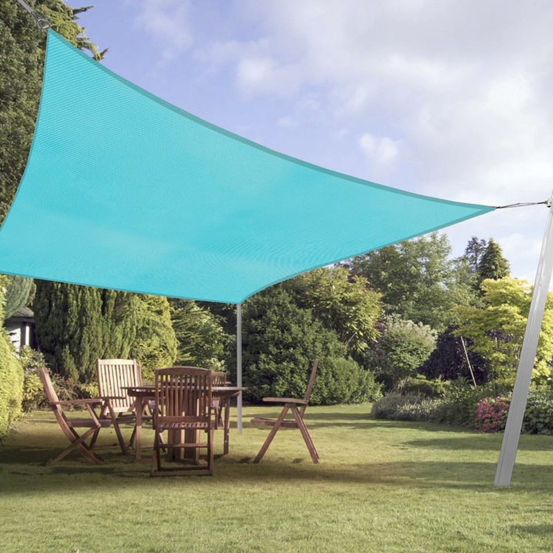 5-24ft Turquoise Waterproof Rectangle Sun Shade Sail Net Cover w/6" Kits Patio gallery