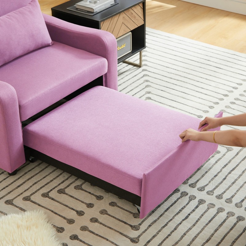 3-in-1 Convertible Sleeper Chair Pull Out Bed Velvet Single Sofa Small Space gallery