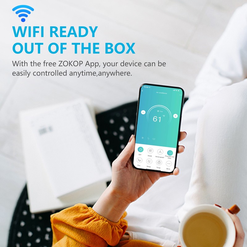 ZOKOP 17000 BTU Mini Split Air Conditioner Heat Pump 230V Dehumidify W/ Wifi gallery
