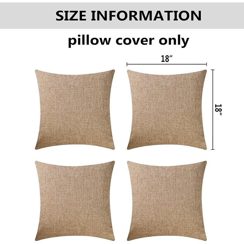 Durable Polyester Linen Blend Pillow Covers Set of 4 Modern Cushion Cases New gallery