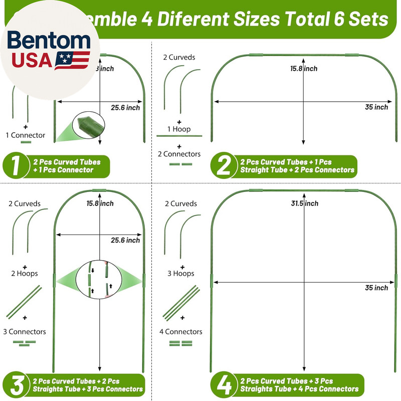 67Pcs Garden Mesh Netting Kit,6 Sets Wide Garden Hoops with 10X20 Ft Garden Cove gallery