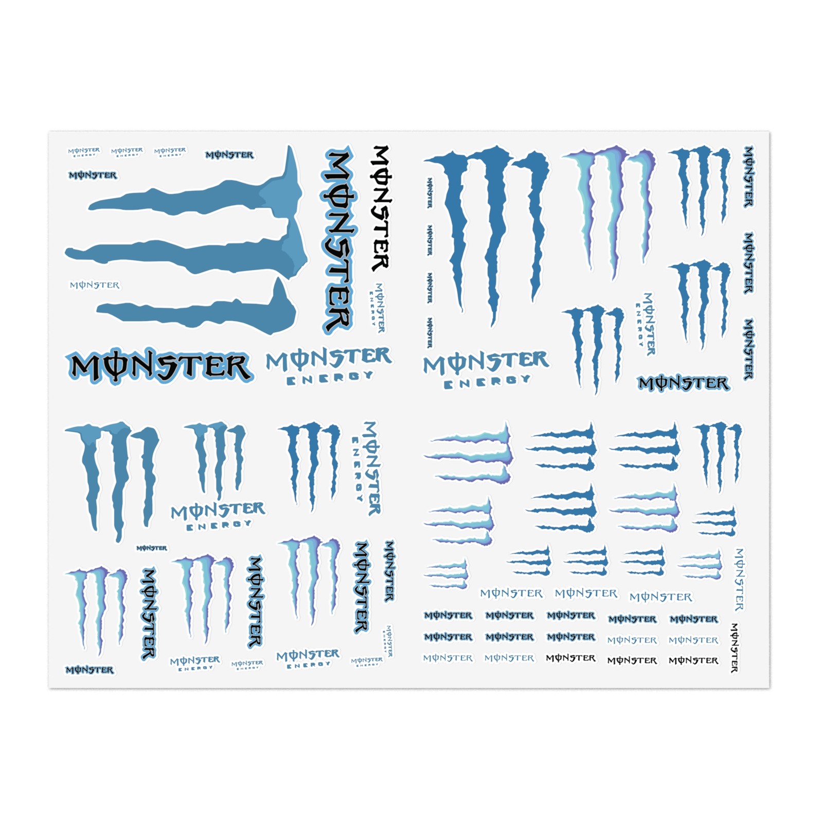 Monster Electric Blue / Blue Ultra Claw Decal Sheet - 1/10 Scale Monster Energy gallery