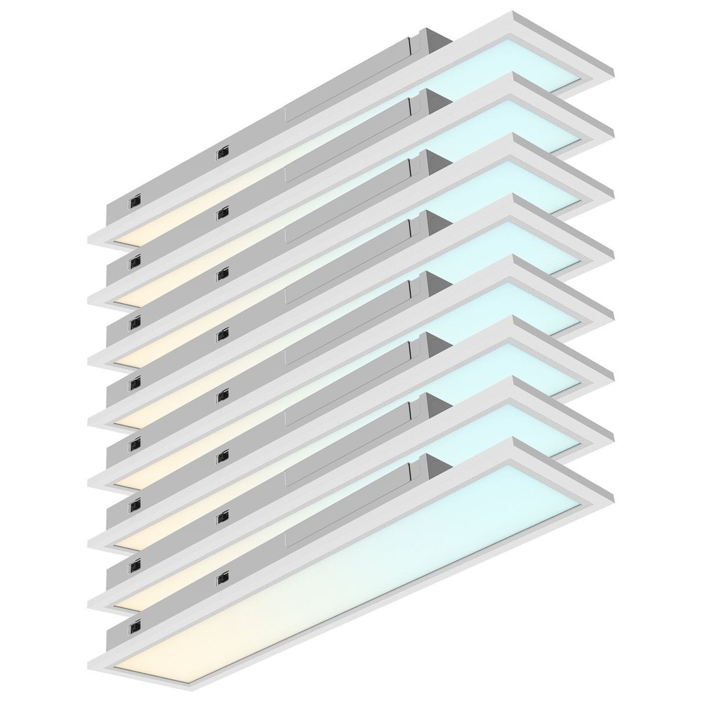 LUXRITE 6x2 FT LED Recessed Panel 13W/16W/20W 4CCT Up to 2200LM UL 8PK