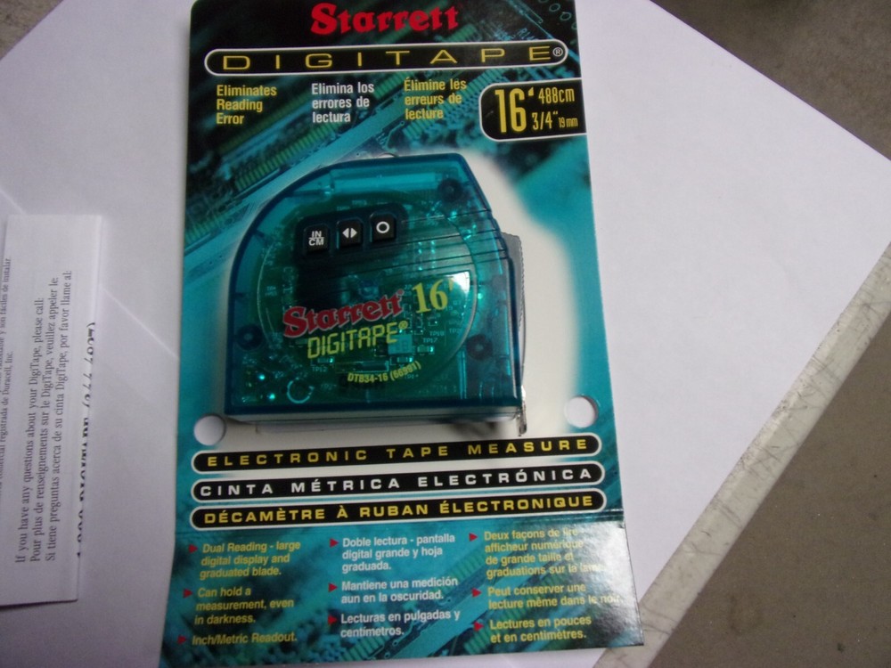 STARRETT "Digitape" 16' Electronic Tape Measure New FREE S & H