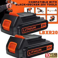 2Pack 20V Lithium-ion 3.0Ah Replace for BLACK DECKER 20Volt LBXR20 LBX20 Battery