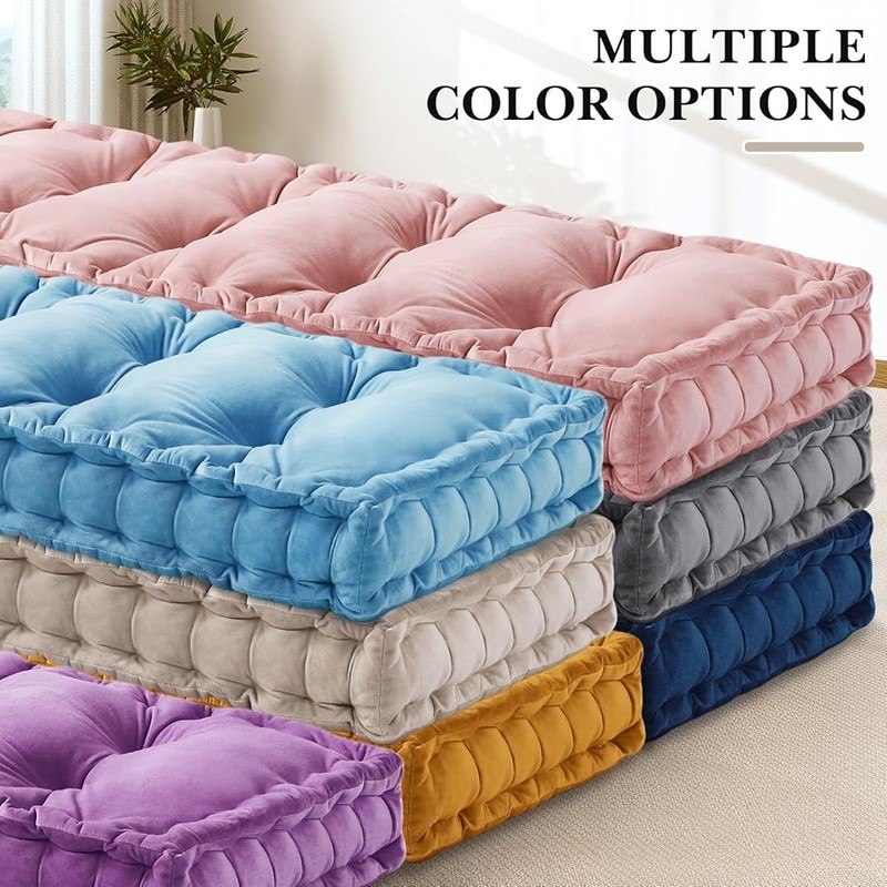 Bench Cushion Tufted Velvet Memory Foam Seating Pad Indoor Outdoor Comfort New gallery