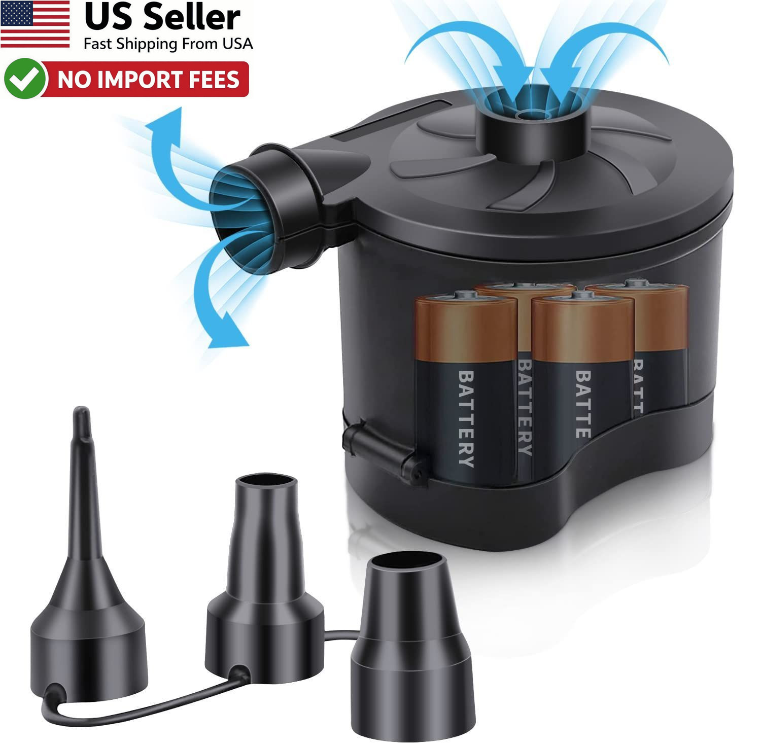Battery Powered Electric Air Pump Wireless Quick-Fill Inflator Deflator FROM USA gallery