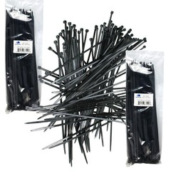 200 Pack Lot Pcs – 12″ Inch UV Resistant Nylon Cable Zip Wire Tie BLACK – 52 lbs