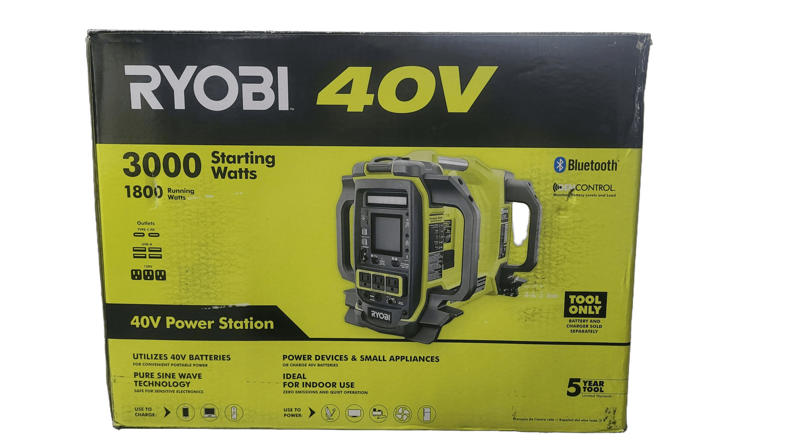 Ryobi 40V 1800-Watt Portable Battery Inverter Power Station and Charger gallery