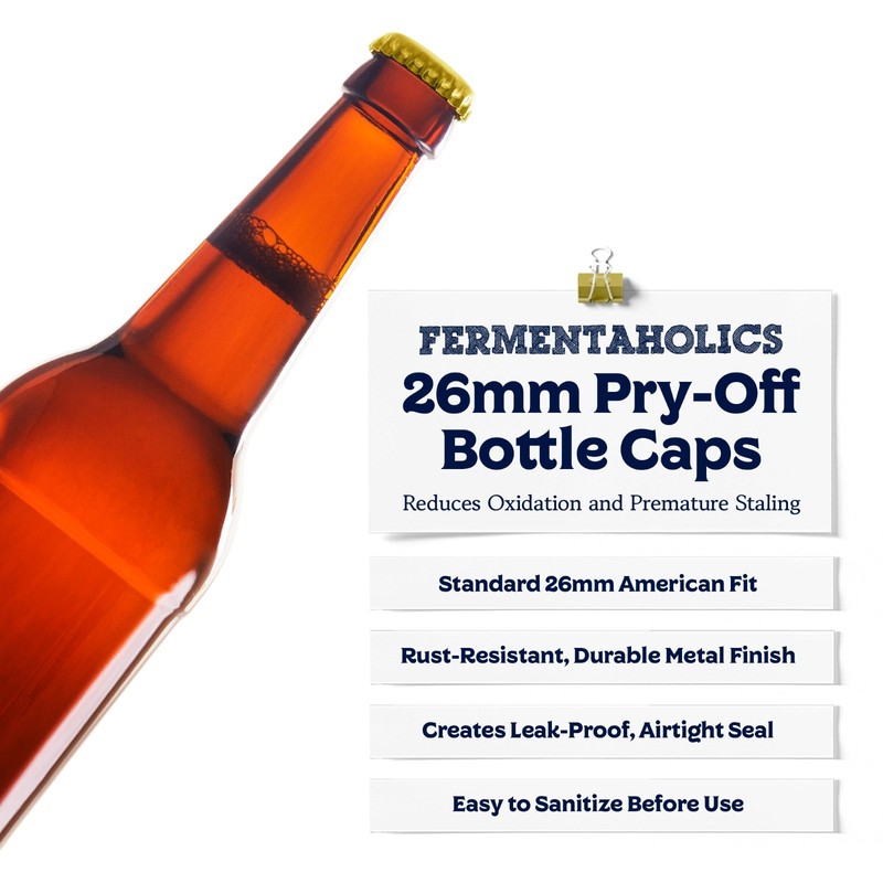 Fermentaholics Beer Bottle Capper & Lid Set and 144 Gold Crown Caps gallery